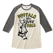 「バッファロー5人娘サインペインティングTシャツ」7分袖（オートミール×ヘザーグレー）