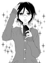 山崎童々の読み切り「制服DUTY」扉イラスト。