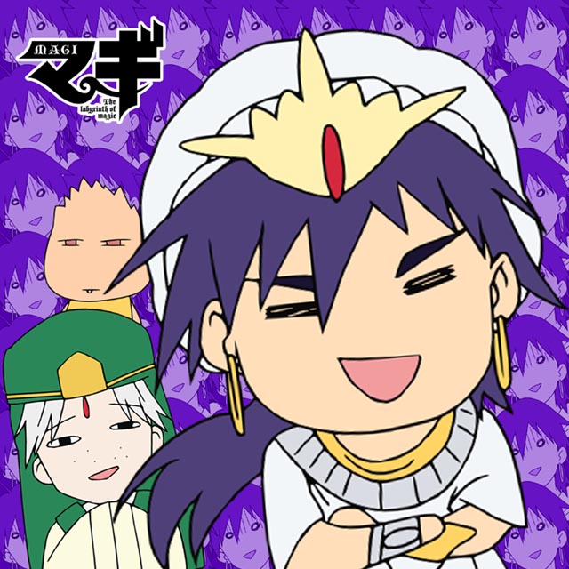 「マギ」もふもふミニタオル・シンドバッド（ギャグ顔）(C)大高忍／小学館・マギ製作委員会・MBS