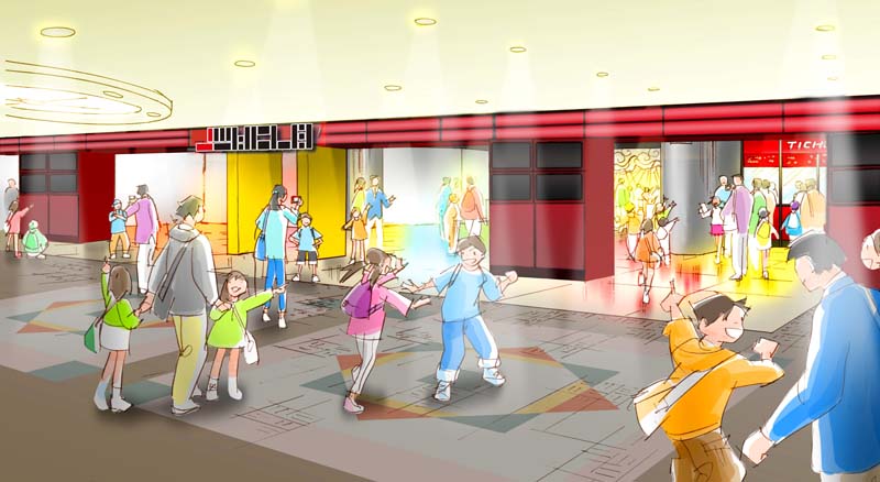 「J-WORLD TOKYO」エントランスのイメージ。