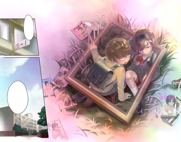 月刊COMICリュウ4月号の新連載「PiNKS」第1話扉ページ。