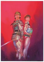 「ヤマトタケル」とサムライエースの連動企画でプレゼントされる、グリーティングカードのイラスト。