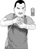 永野輝光。嘉郎の通う高校の近くにある喫茶店「シーホース」で働く中年男性。通称・輝さん。テレキネシス（念動力）を使えるようになるが、エロに関するものしか動かすことができない。どうやら童貞だが、中高生相手に性に関する知識を植えつけている。(C)若林公徳／講談社