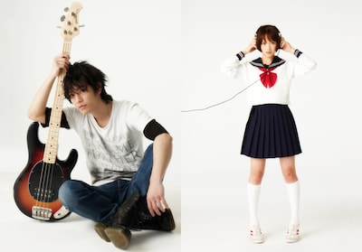 映画「カノジョは嘘を愛しすぎてる」のキャスト写真。左が小笠原秋を演じる佐藤健、右が小枝理子を演じる大原櫻子。