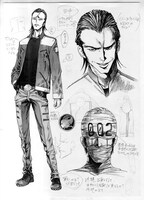 「亜人」に登場する田中の設定画。