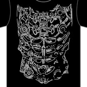 「『エクゾスカル零』強化外骨格Tシャツ」のプリント部。