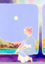 かわかみじゅんこ「フローラ」の扉イラスト。