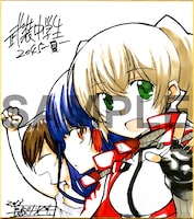 アニメイトで配布される、「武装中学生2045‐夏‐」の複製ミニ色紙。