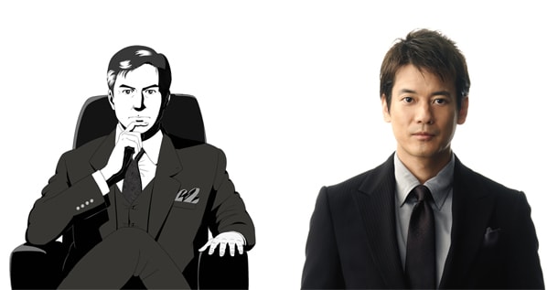 「島耕作のアジア立志伝」のナビゲーターを務める島耕作（画像左）と、島耕作の声を務める唐沢寿明。