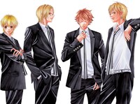 CRUDE PLAYの原作イラスト。左から大野薫、篠原心也、矢崎哲平、坂口瞬。