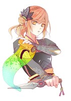 くまだゆかがコミカライズする「下天の華」の予告カット。