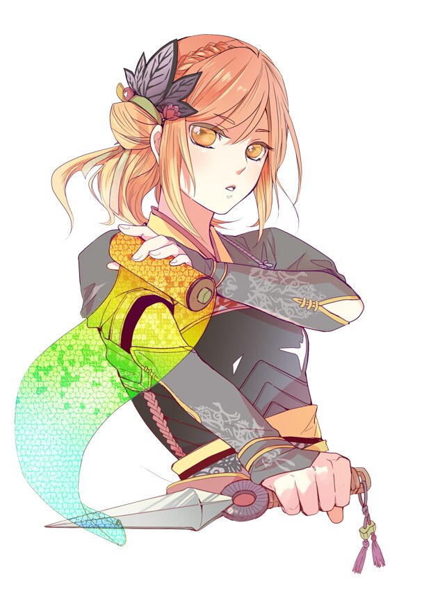 くまだゆかがコミカライズする「下天の華」の予告カット。