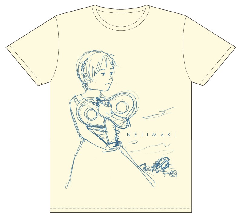 徳永憲×黒田硫黄コラボ ねじまきTシャツ（ナチュラル）