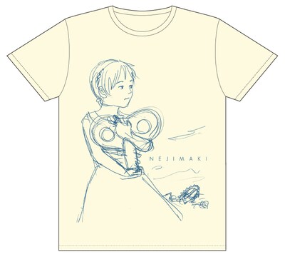 徳永憲×黒田硫黄コラボ ねじまきTシャツ（ナチュラル）