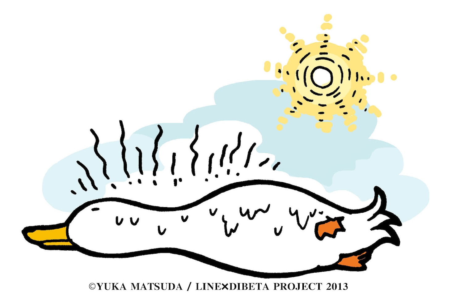 「ぢべたぐらし」LINEスタンプ (C)YUKA MATSUDA / LINE×DIBETA PROJECT 2013