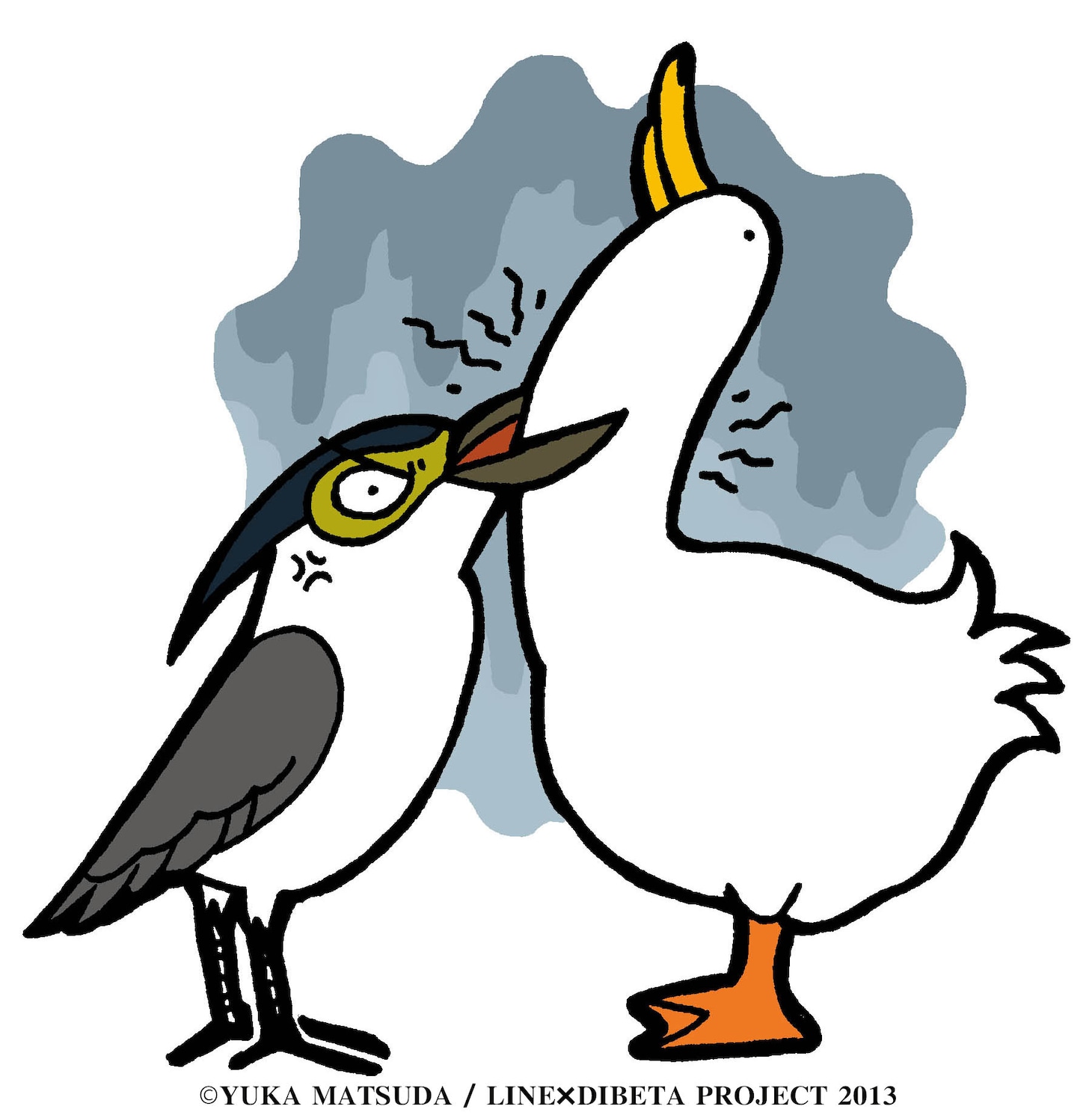 「ぢべたぐらし」LINEスタンプ (C)YUKA MATSUDA / LINE×DIBETA PROJECT 2013