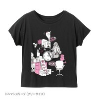 午前3時のお泊まりTシャツ コラージュ柄 ドルマン・ブラック（3990円）