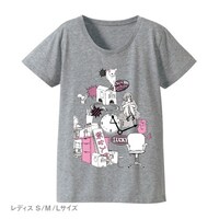 午前3時のお泊まりTシャツ コラージュ柄 レディース・ヘザーグレー（3990円）