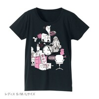 午前3時のお泊まりTシャツ コラージュ柄 レディース・ブラック（3990円）