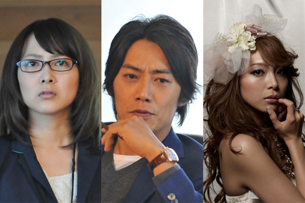 写真左より谷村美月、反町隆史、相武紗季。