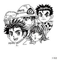 曽田正人による、チャリティーTシャツ用のイラスト。