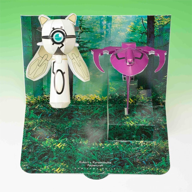 玖吼理と暗密刀のペーパークラフト。