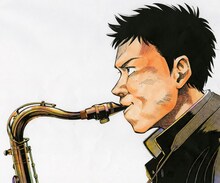 石塚真一の新作「BLUE GIANT」予告カット。