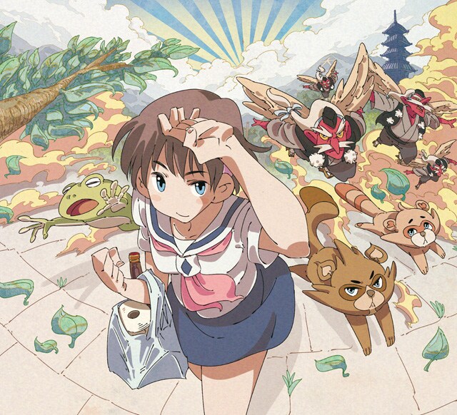 岡田祐による「有頂天家族」コミカライズ連載のカット。