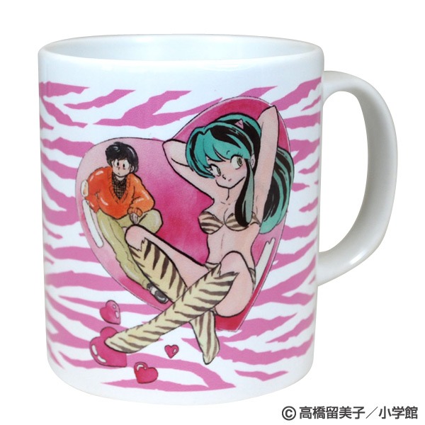 「うる星やつら」マグカップの「ピンク/ハート」柄。