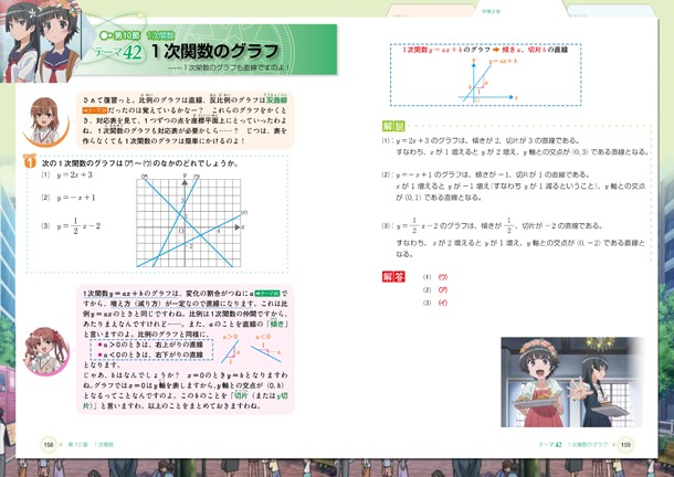 「『とある科学の超電磁砲』とやり直す中学数学」の中面。