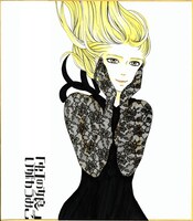 「虹の娘」発売を記念して描かれた色紙。