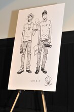 中村光が描き下ろした森山未來と星野源のイラスト。