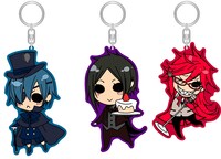 「黒執事」ラバーキーホルダー（各683円）(C)Yana Toboso/SQUARE ENIX