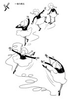 おくやまゆか「赤い靴」のイラスト。