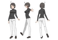 山神ルーシー…のキャラクター設定画。 (C)高津カリノ／スクウェアエニックス・サーバント×サービス製作委員会