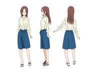 千早恵のキャラクター設定画。 (C)高津カリノ／スクウェアエニックス・サーバント×サービス製作委員会