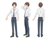 長谷部豊のキャラクター設定画。 (C)高津カリノ／スクウェアエニックス・サーバント×サービス製作委員会