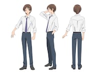 長谷部豊のキャラクター設定画。 (C)高津カリノ／スクウェアエニックス・サーバント×サービス製作委員会