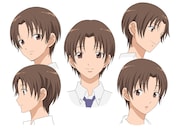 長谷部豊のキャラクター設定画。 (C)高津カリノ／スクウェアエニックス・サーバント×サービス製作委員会