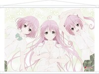 限定販売される「A2サイズタペストリー（モモ・ララ・ナナ通常）」。