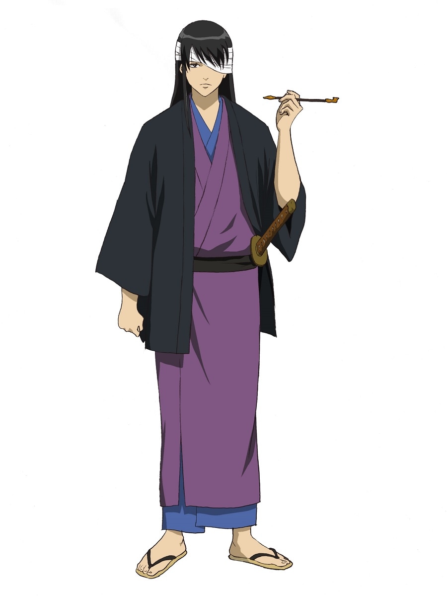 桂小太郎。“狂乱の貴公子”と渾名される、幕府転覆を企むテロリストのリーダー。攘夷戦争での敗北に伴い地下に潜り、穏健派の攘夷志士を纏め上げている。銀時の迷い込んだ未来では、眼帯にキセルと、鬼兵隊・高杉晋助のような出で立ちに。 (c)空知英秋／劇場版銀魂製作委員会