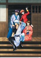 I賞「クリアファイルセット」はクリアファイル2枚とステッカー2枚のセットになっている。画像はセット1のもの。(c)空知英秋／集英社・テレビ東京・電通・サンライズ・アニプレックス