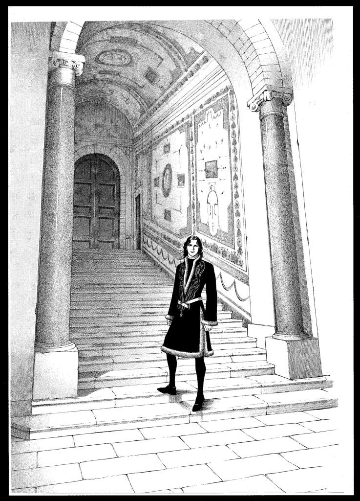 惣領冬実が描き下ろした「チェーザレ」ポストカード。