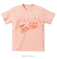 長尾謙一郎・大橋裕之 合作イラストTシャツ（アプリコット）