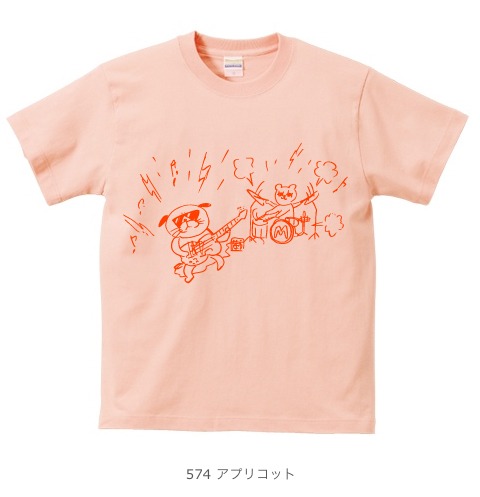 長尾謙一郎・大橋裕之 合作イラストTシャツ（アプリコット）