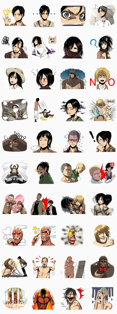 「進撃の巨人」LINEスタンプ (c)Hajime Isayama/ Kodansha Ltd.