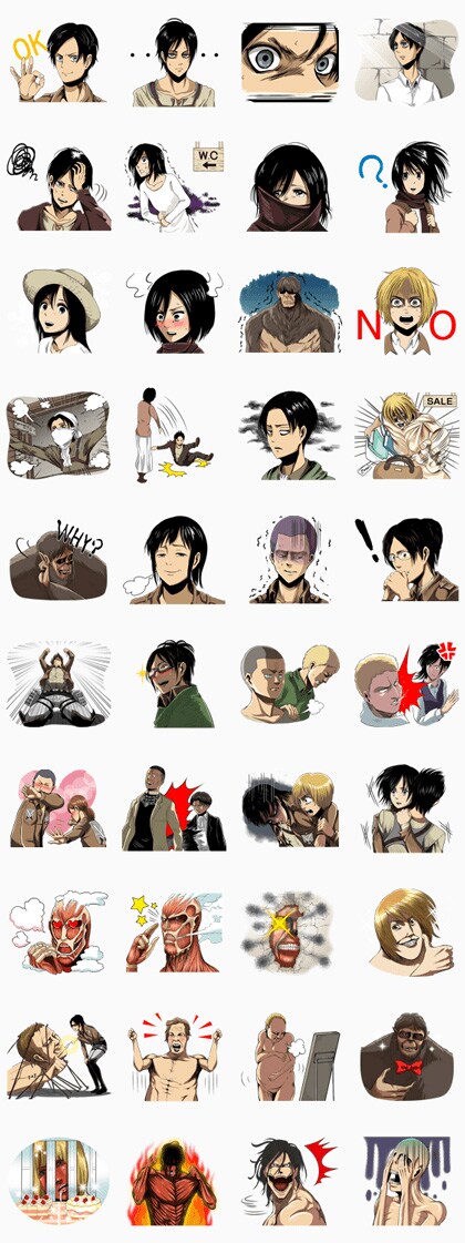 「進撃の巨人」LINEスタンプ (c)Hajime Isayama/ Kodansha Ltd.