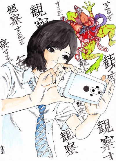 駕籠真太郎が映画「タリウム少女の毒殺日記」のために描いたイラスト。