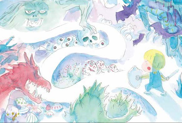 しりあがり寿「ねつでやすんでいるキミへ」の原画の1点。 (c)Kotobuki Shiriagari