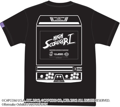 カプコン×ハイスコアガール特製コラボTシャツの後面。